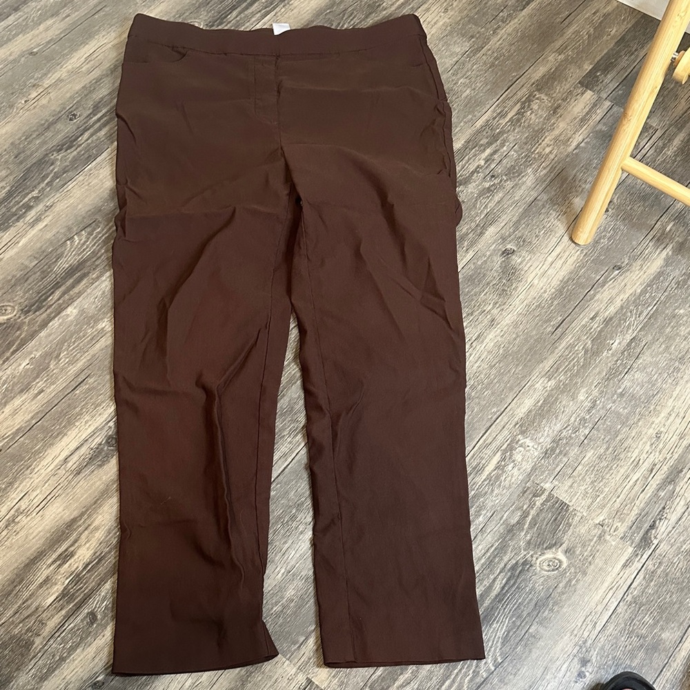Alfred‎ Dunner Brown Straight-Leg Dress Pants size 12